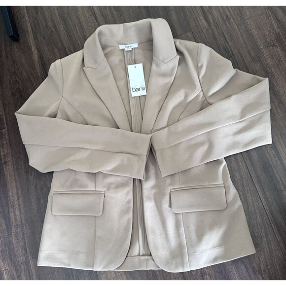 Bar III Women's Petite Peak-Lapel Open-Front Formal Casual Blazer Warm Ginger PM - Picture 6 of 10